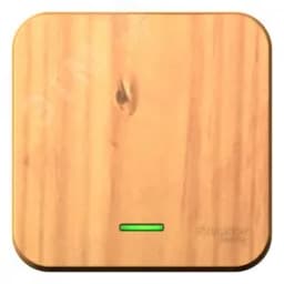 BLANCA одноклавишный выключатель наружный (cх.1) с подсветкой и изолирующей пластиной, 10а, 250b, ясень Systeme Electric