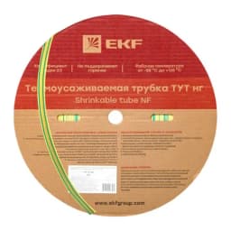 Термоусаживаемая трубка ТУТ нг 10/5 жел-зел рулон EKF PROxima