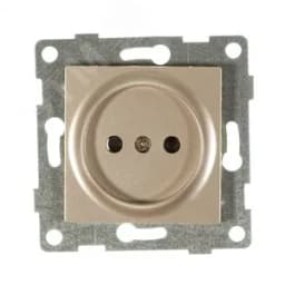 Розетка однопостовая Ugra б/з с з/ш, механизм, 16А, 250В, шампань
