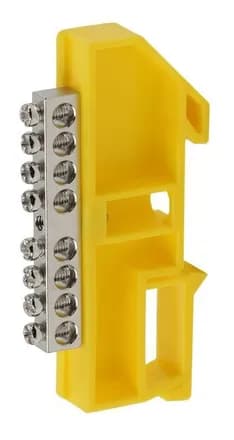 Шина PE «земля» на DIN-изоляторе ШНИ-6х9-8 NO-222-91-1 никелирован. Д желт. Эра Б0044140