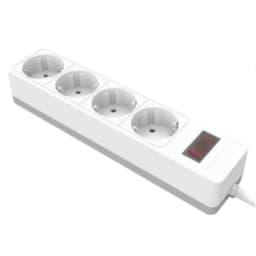 Сетевой фильтр 4местный сз STEKKER HM204103 3x1мм2 3 м серия Optima белый 50090