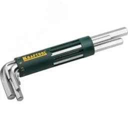 Набор : Ключи имбусовые длинные, Cr-Mo сталь, держатель-рукоятка, HEX 2-10мм, 8 пред