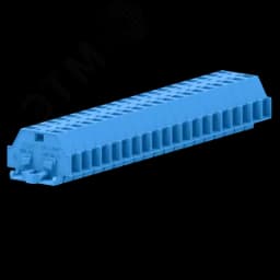 Клемма TB 1-1 с бок. подключ. с крепеж.фланцами, синяя