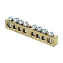 Шина PEN "ноль-земля" (6x9мм) 8 отверстий латунь крепеж по центру EKF PROxima (sn0-63-08)