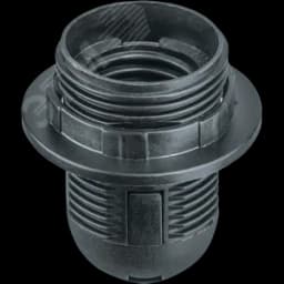 Патрон люстровый Е27 пластик с кольцом черный