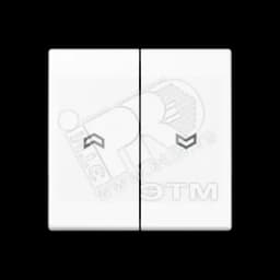 Клавиша 2-я с символом  стрелки  для жалюзийного выключателя  и кнопки  Серия A500  Материал- дуропласт  Цвет- белый