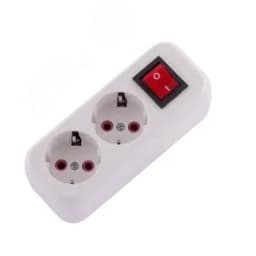 Колодка с заземлением 2 входа с выключателем 720-0200-202 Lezard