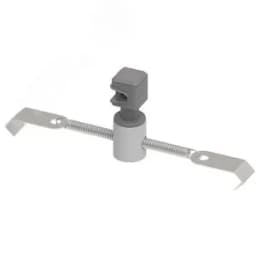 Держатель круглого проводника 8 мм для черепичной кровли на пружине серый. Материал - нержавеющая сталь/пластик.