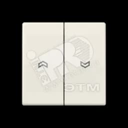 Клавиша 2-я с символом  стрелки  для жалюзийного выключателя  и кнопки  Серия AS500  Материал- термопласт  Цвет- слоновая кость