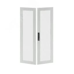 Дверь перфорированная двухстворчатая для IT-CQE 1600x800 RAL7035