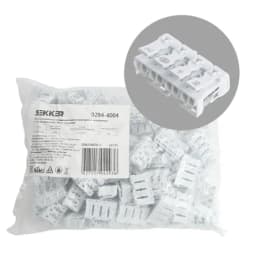 Монтажная пружинная клемма STEKKER для подключения фазных проводников 4 полюса без креплений LD2944004 32735