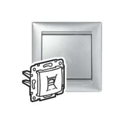 VALENA Розетка компьютерная RJ45 ISDN алюминий