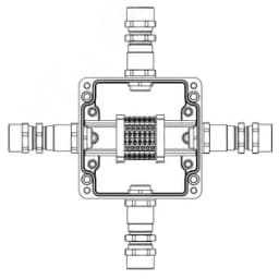 Взрывозащищенная клеммная коробка из полиэстера TBE-P-03-(6xCBC.2)-1xKA2MHK(A)-1xKA2MHK(B)-1xKA2MH(C)-1xKA2MHK(D)1Ex e