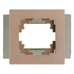 Рамка 2местная без перемычки металл STEKKER MFR00701203 серия Катрин серебро 50031