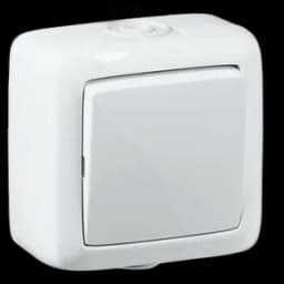 Выключатель одноклавишный наружный белый IP44 10А