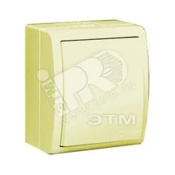 Выключатель одноклавишный, с подсветкой, IP54 10А, 250В, винтовой зажим, S15A, слоновая кость