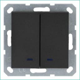 Выключатель 2-кл. 10А IP20 с подсветкой механизм антрацит Jasmart G3023NB
