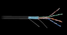 Кабель одножильный F/UTP EC-UF004-5E-PE-BK внешний экранированный, 4 пары, Cat.5e (Класс D), 100МГц бухта 305м NetLan