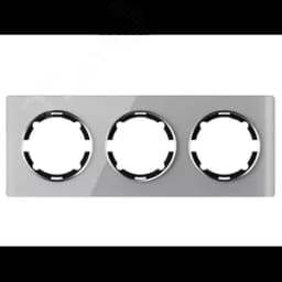 Рамка горизонтальная стеклянная тройная, цвет серый 2234936 ССТ