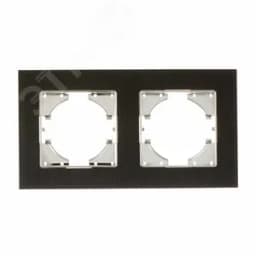 Рамка Ugra 2-местная алюминий, чёрный