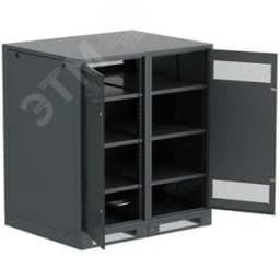 Шкаф LINEA B (пустой) 1450х1200х950мм двустворчатая металлическая дверь черный ITK