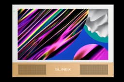 Монитор видеодомофона диагональю 10 дюймов, белый+серебро со сменной цветной панелью "Золотой песок" Sonik 10 Slinex