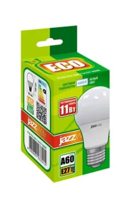 Лампа светодиодная PLED-ECO 11Вт A60 грушевидная 4000К нейтр. бел. E27 840лм 220В JazzWay 1033215