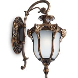 Светильник садовопарковый Feron PL4042 шестигранный на стену вниз 60W 230V E27 черное золото 11422