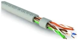 Кабель витая пара, экранированная 4х2х0,55 Hyperline FUTP4R-C6-S23-IN-LSLTX-GY-305 (305 м) Серый