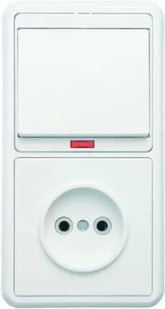 Блок БКВР-214 Бэлла (1-кл. выкл. с инд. + розетка) бел. Кунцево 5817