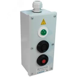 Пост кнопочный ПКУ-15-21.131-54У2 1хСКЛ11 зеленая 220В + 1хКЕ081/2 (1з+1р)черная+1хКЕ081/2(1з+1р) красная