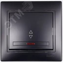 MIRA Выключатель проходной с подсветкой чёрный бархат со вставкой (10шт/120шт)