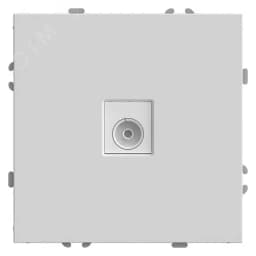 Розетка телевизионная 1-местная (механизм), 75 Ом, 5-862МГц, Эмили, белый фарфор, soft touch