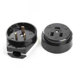 Вилка с розеткой для плит с/з, черный,
