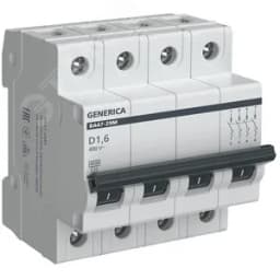 Автоматический выключатель ВА47-29М 4P 1,6А 4,5кА D GENERICA