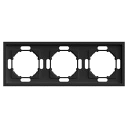 Рамка STEKKER PFR00500305 3местная серия Эмили черный уголь soft touch 49860