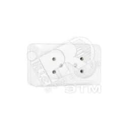 Олимп Розетка двойная без заземления белая наружная О0102 Универсал