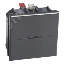 Axolute. Выключатель аксиальный одноклавишный 10А 250В. Автоматические клеммы. 2 модуля. Цвет Антрацит Legrand Euro