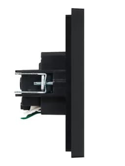 Розетка СП FORTE&PIANO FP113 16А с заземл. защ. шторки безвинт. крепл. черн. IEK FP-R14-16-1-K02