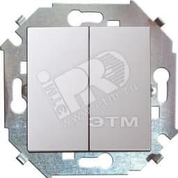 15 Выключатель двухклавишный проходной (переключатель) 16А 250В винтовой зажим белый Simon