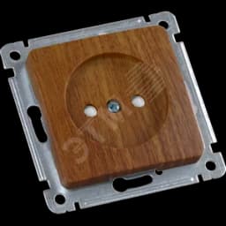 MASTER Розетка одноместная со шторками, скрытой установки, в рамку, дуб