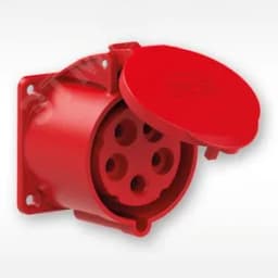 Розетка встраиваемая прямая 32А/400V/3P+N+E/IP67, фланец 75x75