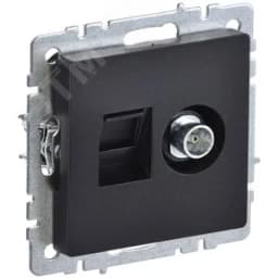 BRITE Розетка двойная TV+RJ45 кат.5E РТВ/РК12-БрЧ черный