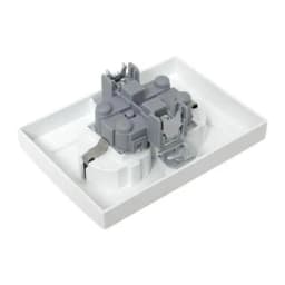 Розетка 2-м СП Минск 16А IP20 с заземл. защ. шторки бел. Basic EKF ERR16-128-100