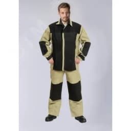 Костюм сварщика комбинированный 2 кл.защиты (тк.Брезент,550/Спилок S=1,5), черный/бежевый(А4), 44-46/182-188