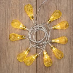 Гирлянда светодиодная Восточные фонарики 10 LED ЖЕЛТЫЕ 15 метра прозрачный ПВХ питание 2xАА 303071