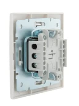 Переключатель проходной 1-кл. СП Mira 10А с подсветкой с бел. вставкой бел. LEZARD 701-0202-114