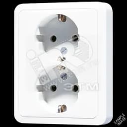 Розетка 16A 250V / 10A 250V сдвоенная