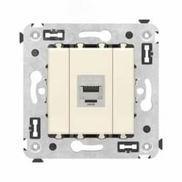 Avanti Компьютерная розетка RJ-45 без шторки в стену, кат.6А одинарная экранированная, Ванильная дымка DKC