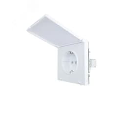 ZIMA Розетка с/з с крышкой ПБТ белая безвинтовой зажим/клемма LEZARD